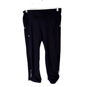 Athleta Girl Black Chaturanga Capri Crop Leggings 305922 Size XL/14